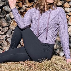 Marika Cropped Hoodie Purple Size Small